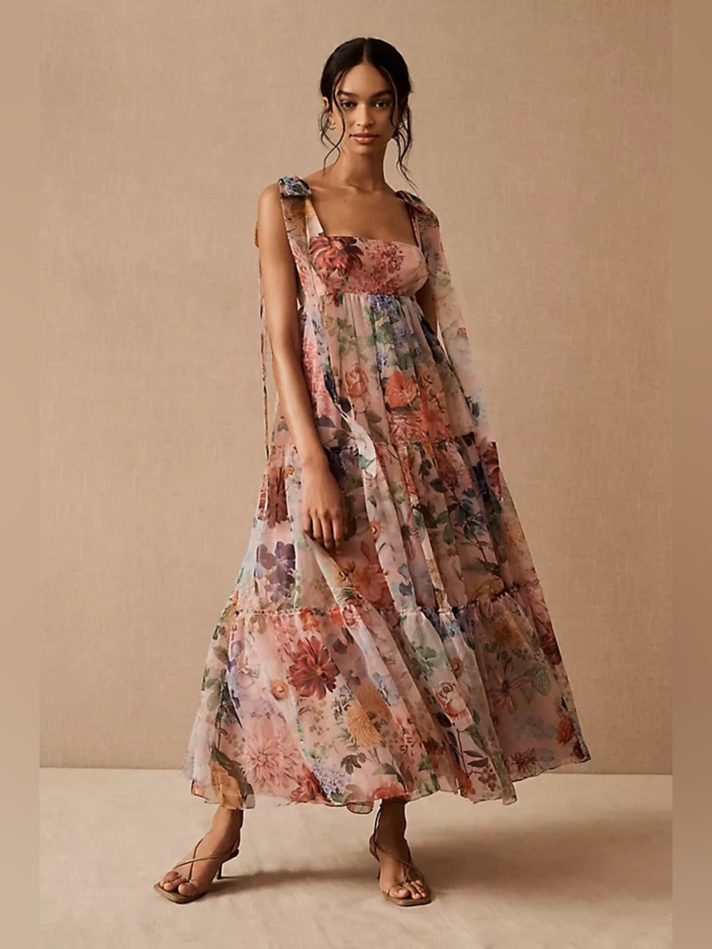 🌿SALE🌿 Function & Fringe Edit | Romantic Floral Organza Midi Dress